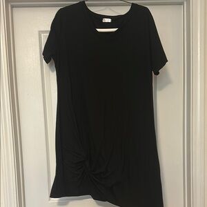 Black Knot Detail Dress -Cotton
